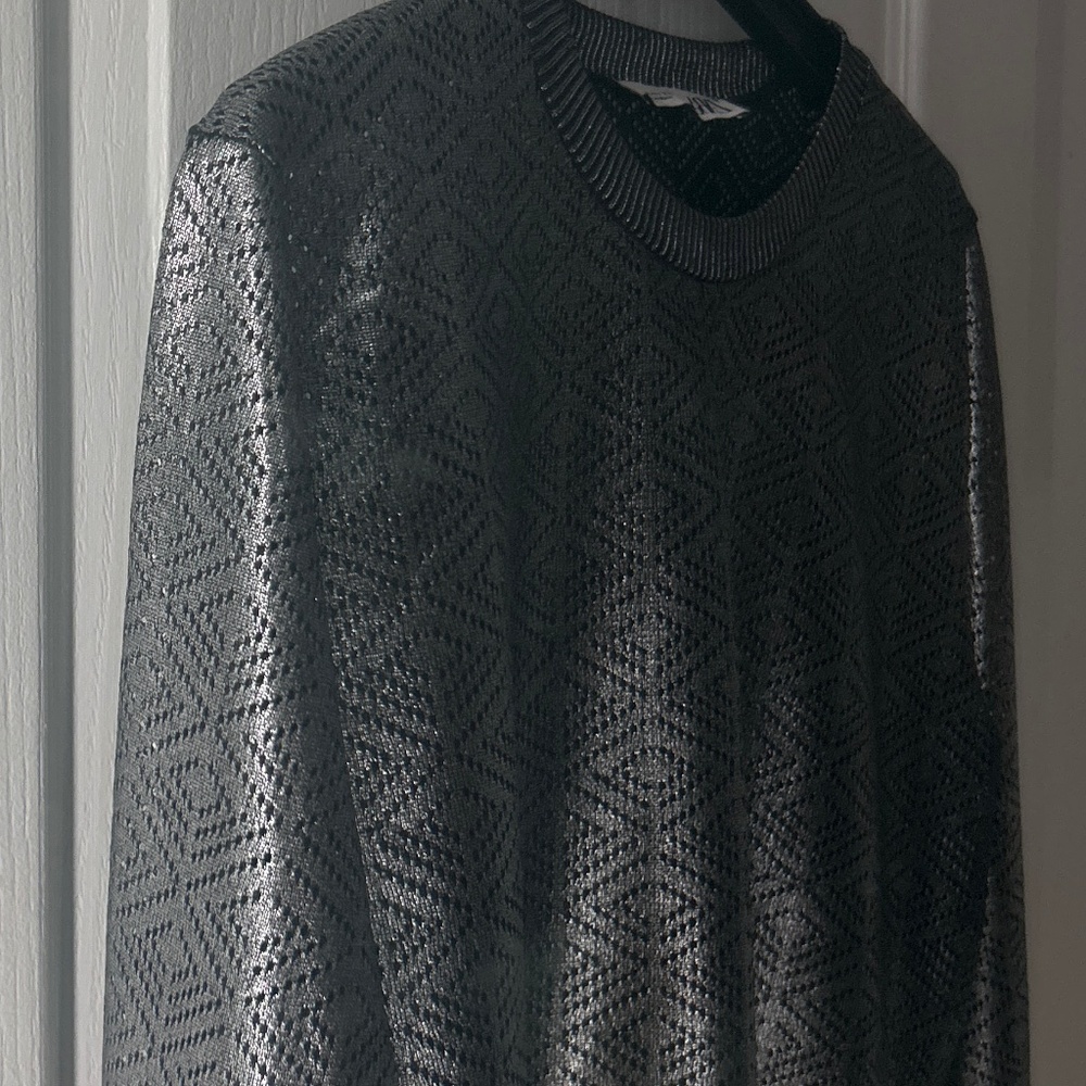 ZARA XL Metallic Sheer Knit Top | Soft, Elegant, Lightweight